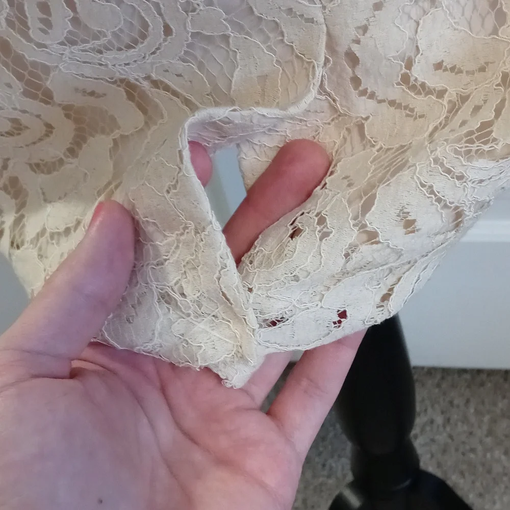 🆕️ 🍾J. Crew🍾 - Champagne "Leavers Lace" Strapless Cathleen Sheath Dress - Picture 6 of 12